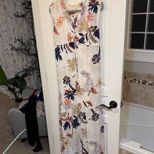 LOVESTITCH Floral Sleeveless Maxi Dress - White and Multicolor